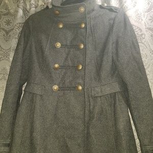 H&M WMN Military Double Breasted Pea Coat